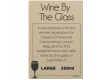 250ml Wine By The Glass Licensing & Bar Notice