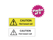 Caution Hot Towel Rail Sticker Packs
