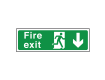 Fire Exit Sign Arrow Down