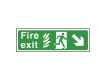 NHS Fire Exit Sign Down Right