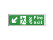 NHS Fire Exit Sign Down Left