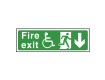 Wheelchair Fire Exit Sign Arrow Down