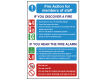 Members of Staff - Fire Action Safety Sign