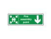 Fire Assembly Point Sign Arrow Down