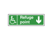 Refuge Point Sign Arrow Down