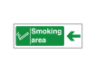 Smoking Area Arrow Left Sign