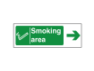 Smoking Area Arrow Right Sign