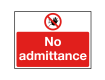 No Admittance with hand stop symbol sign