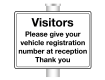 Visitors Give Reg to Reception Sign