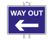 Way Out Arrow Left Sign