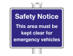 Area Must Be Kept Clear Sign