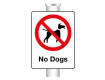 External No Dogs Sign