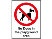 External No Dogs in the Playground Sign