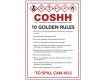 COSHH Signage - 10 Golden Rules