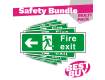 Arrow Left - British Standard Fire Exit Sign - Bundle Pack