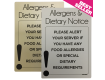Food Allergy Sign. Alert your server of any Allergens & Dietary requirements sign