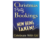 Christmas Party Bookings Now Being Taken Waterproof Poster - Blue