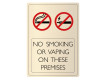 No Smoking or Vaping on these Premises Bar sign