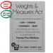 25ml Weights & Measures Act