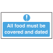 All Food Must be Covered and Dated Sign