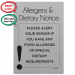 Food Allergy Sign. Alert your server of any Allergens & Dietary requirements sign