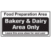 Bakery and Dairy products Sign