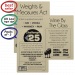 Challenge 25, Weights & Measures, Wine by the Glass - Pub & Bar Notices - Packs of 3