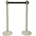 Chrome Retractable Black Belt Barrier Post