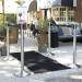 Chrome Retractable Black Belt Barrier Post