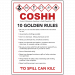 COSHH Signage - 10 Golden Rules