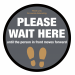Please wait here until person in front moves forward floor graphic