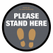 Please Stand here with symbol social distancing floor graphic