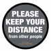 Please keep your distance from other people floor graphic