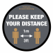 Please keep your 1 metre / 3ft distance floor graphic