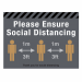 Please ensure social distancing floor graphic