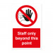 Staff Only Beyond This Point Notice