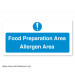 Food Preparation Area - Allergen Area Self - Adhesive