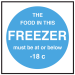 Freezer Food Display Temperature Signs