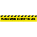 Please stand behind this line floor sign