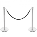Set of 2 Chrome Rope Barrier Posts