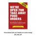 Were Open for Take Away food orders Personalised Anti-Tear Waterproof Poster - Red