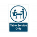 Table Service Only social distancing notice