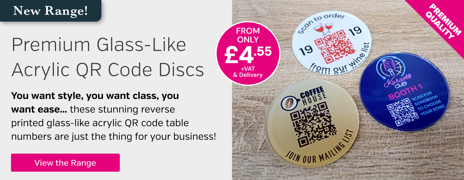 Premium Acrylic QR Code Discs