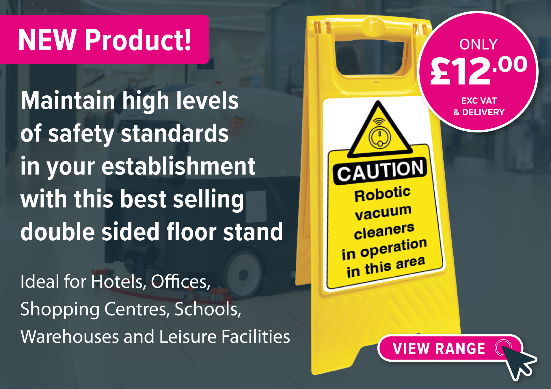 Portable Yellow Safety Floor Stands