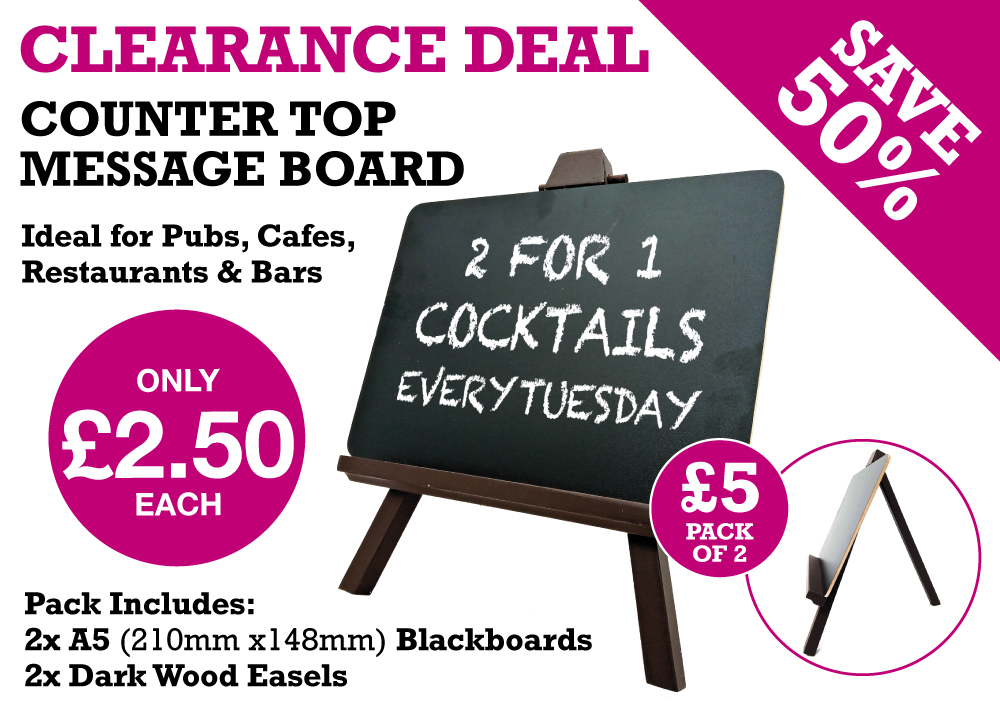 Half Price Coutertop Chalkboards