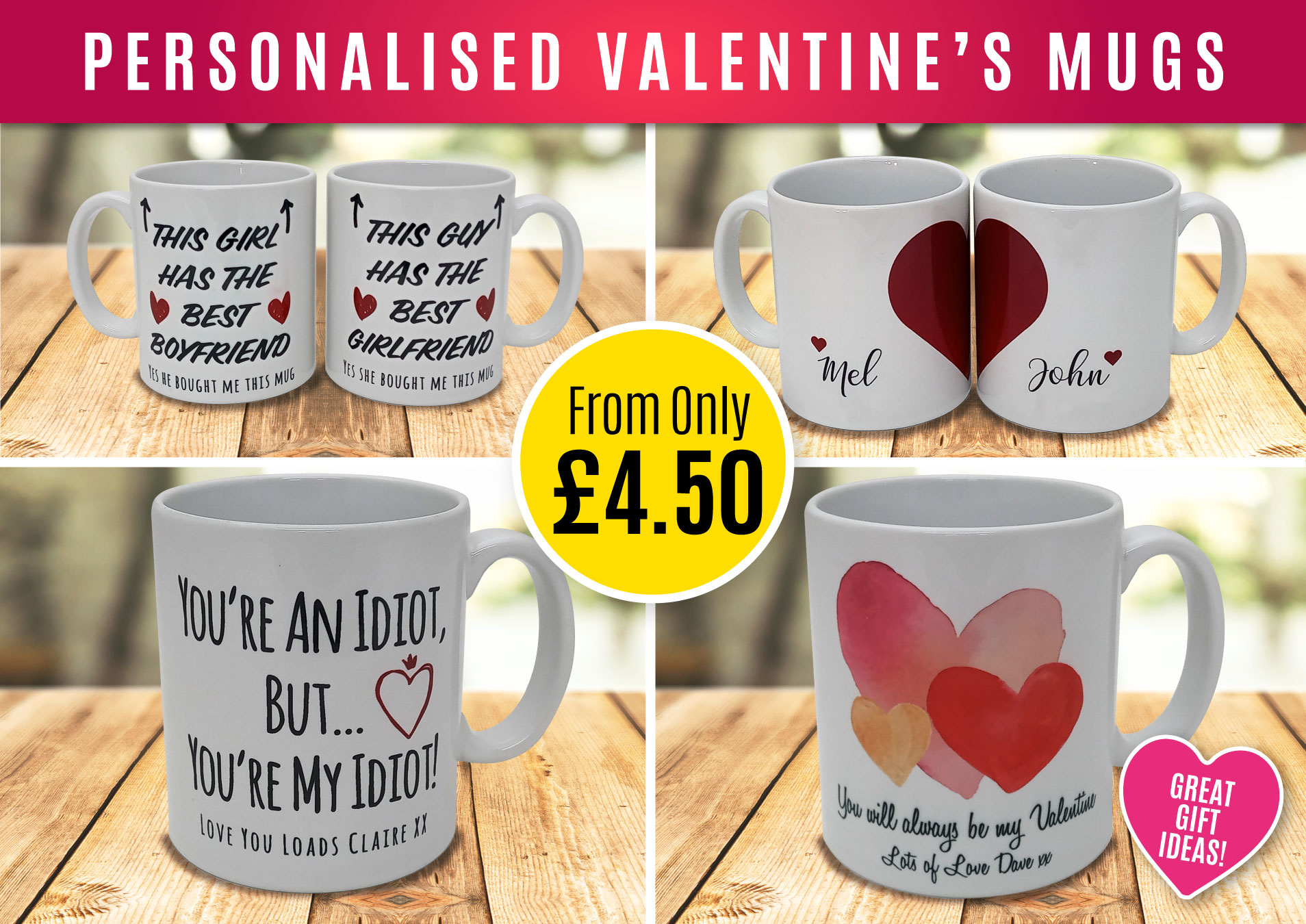Personalised Valentines Mugs
