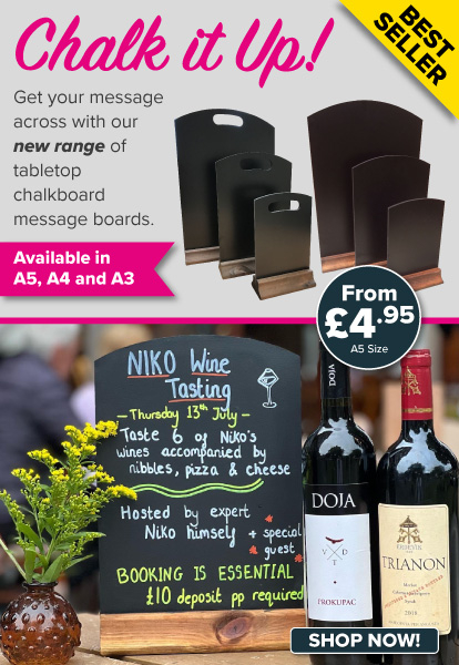 Tabletop Chalkboard Message Boards