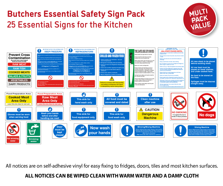 Butchers Safety Sign Pack