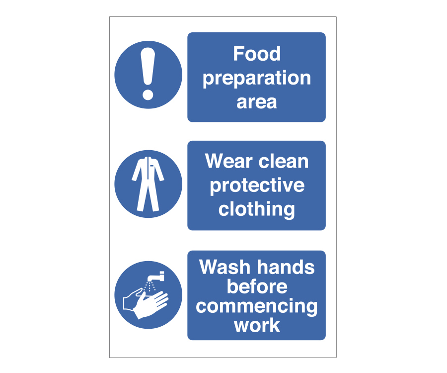 Food Prep Area / Wear PPE / Wash Hand Before Work Notice