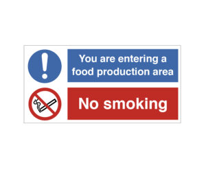 Food Production Area / No Smoking Notice